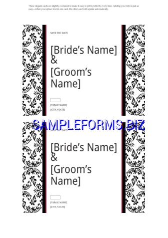 Save the Date Card (Black and White Wedding Design) docx pdf free