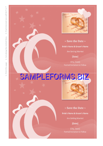 Save the Date Card (Heart Scroll Design) docx pdf free